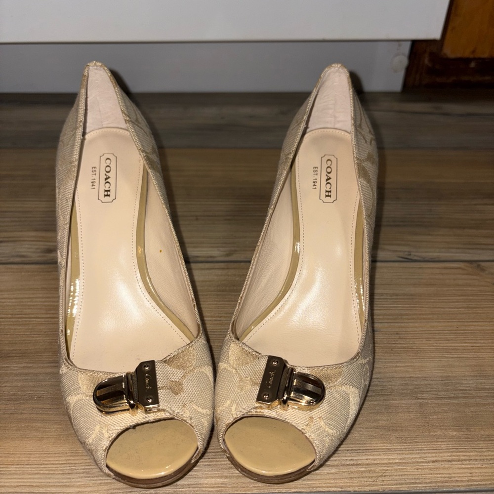 Coach Cream Classic Heels